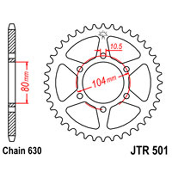JT JT Rear Sprockets R/W 501-41T KAW